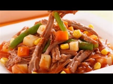 Flautas, tacos al vapor, carne guisada ó salpicón de res. RECETA DE CARNE DESHEBRADA - YouTube