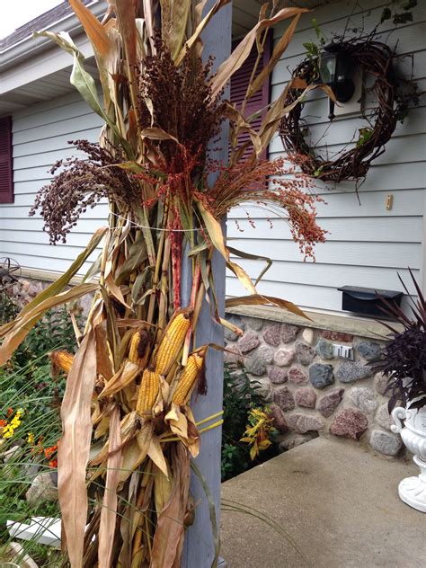 Broom Corn Added With Corn Stalks Adds A Nice Touch Fall Planters
