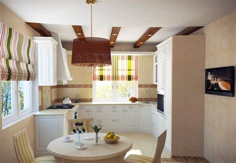 Дизайн кухни с двумя окнами на разных стенах 97 фото