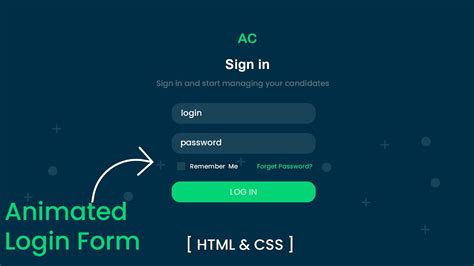 Animated Login Form Using Html And Css Login Form Design Html Css