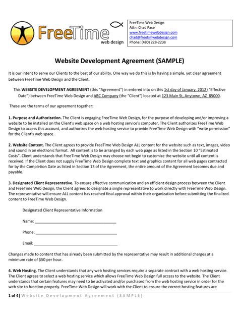 Website Agreement Sample Fill Out And Sign Online Dochub