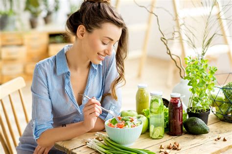 Woman Eating Healthy Salad Compassohio