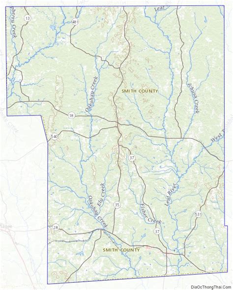 Map Of Smith County Mississippi