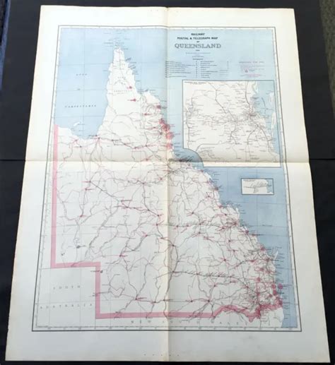 1888 Picturesque Atlas Of Australia Large Antique Railway Map Of