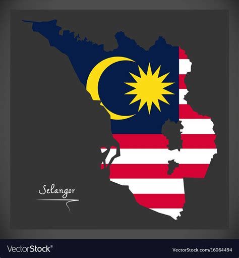 Malaysia flag map illustrations & vectors. Selangor malaysia map with malaysian national flag vector ...