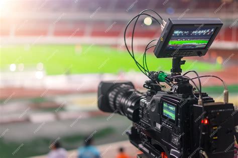 Free Photo Video Camera Recording A Football Match