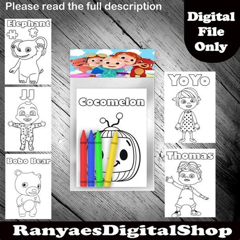 Cocomelon Mini Coloring Book Pack Cocomelon Party Favors Etsy In 2021