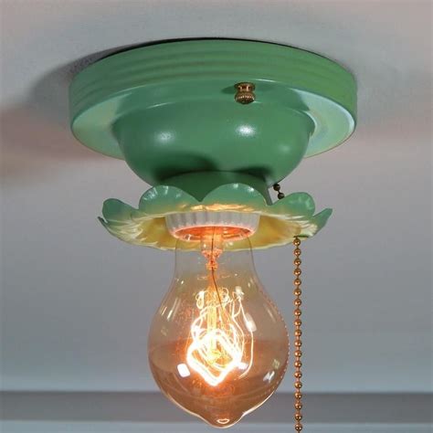 These pull chains get pulled on daily and can be broken. Vintage Flush Mount Pull Chain Equipped Ceiling Light Sold ...