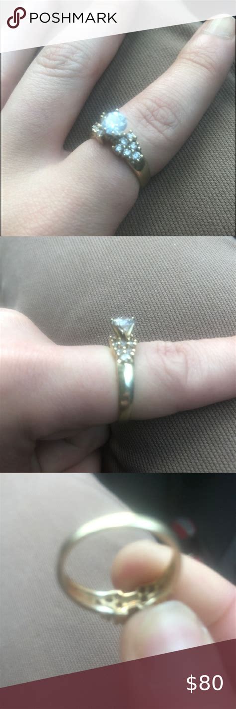 Beautiful REAL Kt Gold Cubic Zirconium Ring Womens Jewelry Rings Rings Zirconium