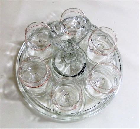 Set Of 6 Vintage Crystal Glass Stemmed Cordial Shot Glasses Etsy
