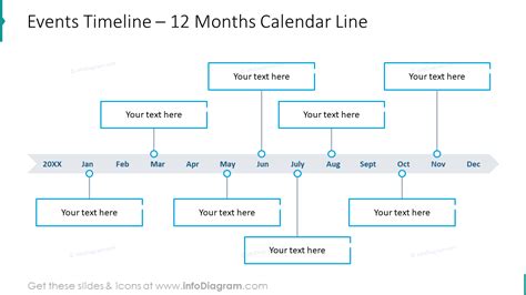 Events Timeline For Twelve Months Calendar Line
