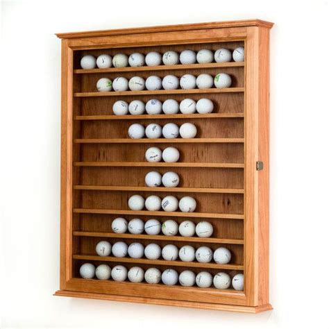 Golf Ball Display Case Fitted With Hanging Hardware Made With Solid