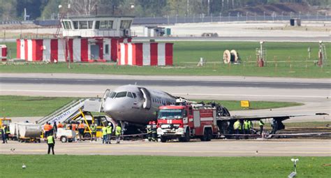 Photos 41 Dead As Russian Passenger Jet Crash Lands Burst Into Flames
