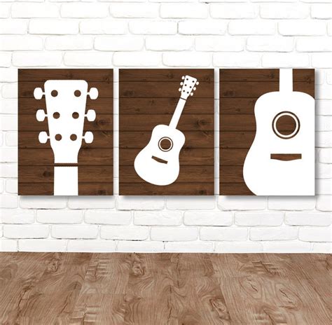Wood Guitar Wall Art Music Theme Guitar Nursery Boy Bedroom Etsy