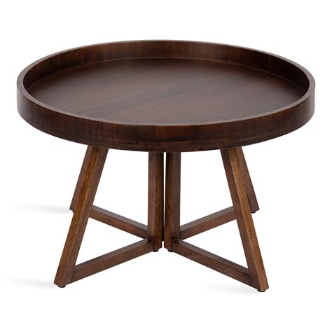 Kate And Laurel Avery Round Coffee Table 30 X 30 X 18 Natural Wood