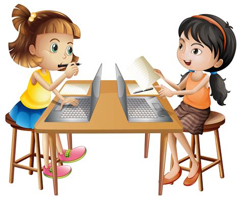 Only if you can watch free cartoons online, you are allowed to use this screen recorder to record the cartoons, including live cartoon episodes, to your windows computer. Two girls working on computer 367821 Vector Art at Vecteezy