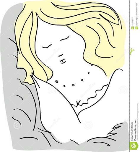 Woman Sleeping In Bed Hugging White Pillow Stock Vector Illustration Of Girl Lifestyle