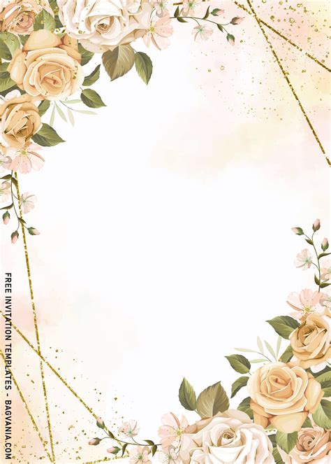 8 Geometric Roses Wedding Invitation Templates Rose Wedding
