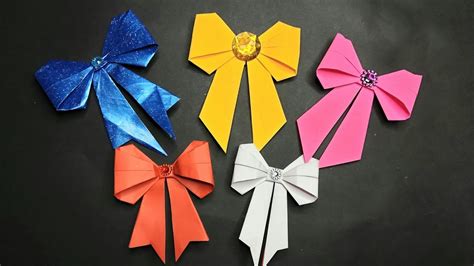Ribbon Bow Origami Easy Tutorial Youtube