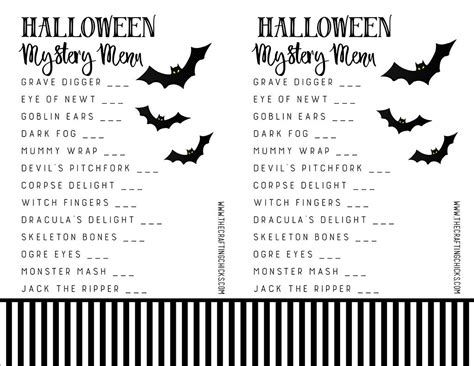 If you're ready to up your game when throwing your next dinner party, how about hosting a murder mystery? Halloween Mystery Dinner Party Free Menu | Mystery dinner ...