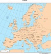 Europe Map With Major Cities