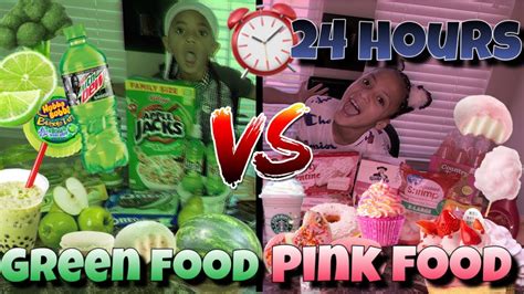 Pink Vs Green Foods Challenge 😋 Kd And Da Gang Youtube