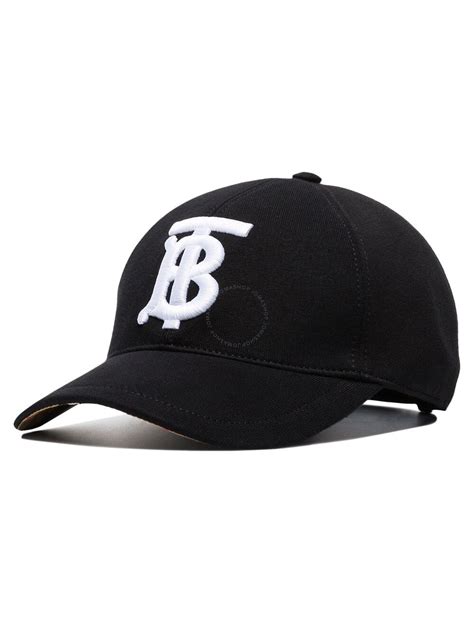 Burberry Mens Black Tb Logo Embroidered Baseball Cap Brand Size