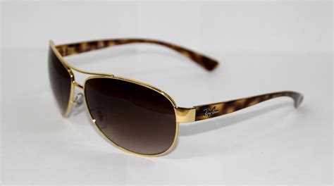 Ray Ban Mens Gradient Aviator Rb 3386 00113 63mm Gold Aviator Sunglasses