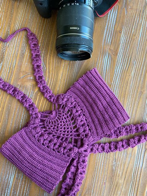 Puerple Crochet Bikini Knit Design Bikini Fashion Swimmer Etsy