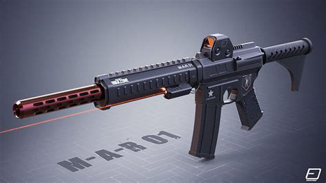 3d Model Modern Assault Rifle Vr Ar Low Poly Cgtrader