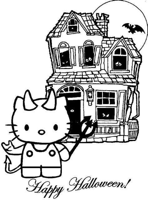 Hello Kitty In Halloween Free Images And Coloring Pages To Print