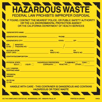 Printable Hazardous Material Labels