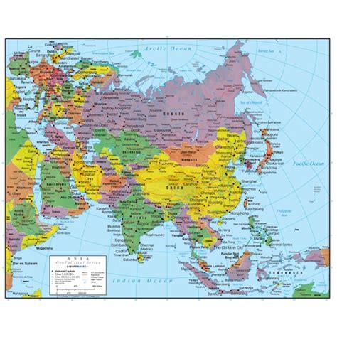 Asia Wall Map Poster Swiftmaps Online Maps Store