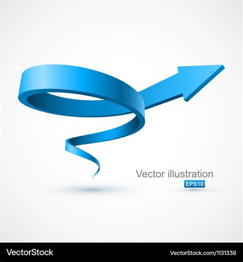 Blue Spiral Arrow 3d Royalty Free Vector Image