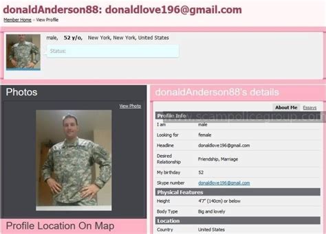 Romance Scam Army Leave Scammer Anderson William Scampolice Group