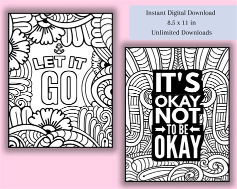 Mental Health Coloring Pages Anxiety Coloring Pages | Etsy