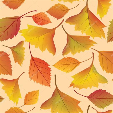 Autumn Leaves Seamless Pattern Background Stock Vector Image By