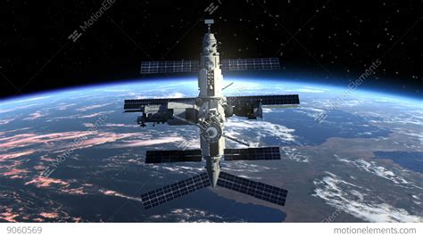 Space Station Orbiting Earth Stock Animation 9060569