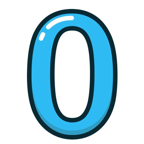 Blue Numbers Number Zero Study Icon