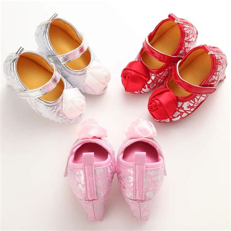 Sweet Girls Princess Shoes Flower High Heels Shoes For Newborn Girls