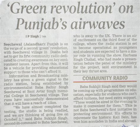 Green revolution' on Punjab's airwaves | Nirmal Kuteya Seechewal