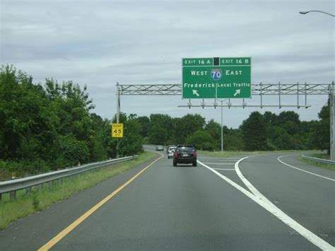 Maryland Interstate 70 Westbound Cross Country Roads