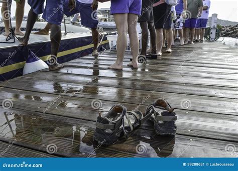 Barefoot Cruise Stock Image Image Of Sandals Shorts 39288631