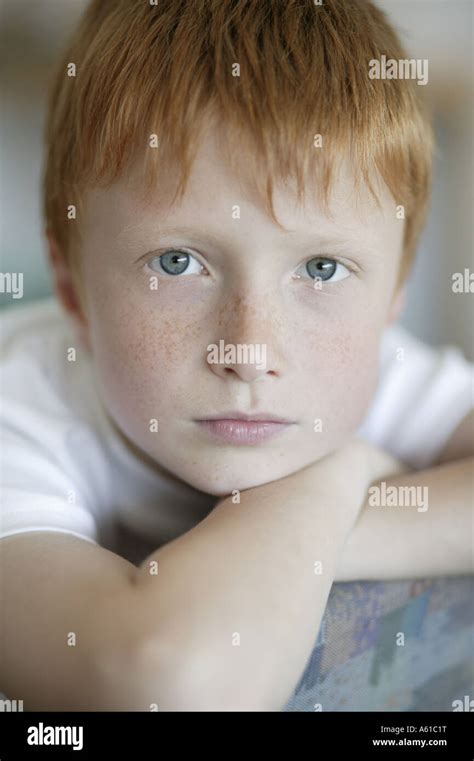 Portrait Of A Nine Year Old Boy Stock Photo Alamy