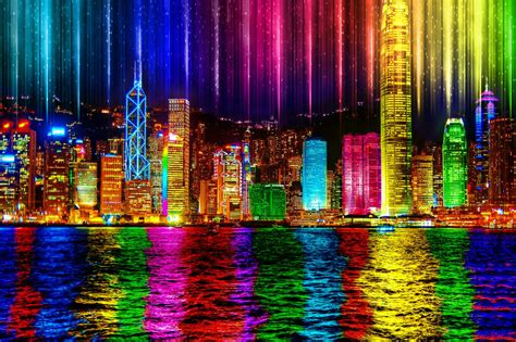 Rainbow Colors Rainbow Wallpaper Cityscape Wallpaper Rainbow City