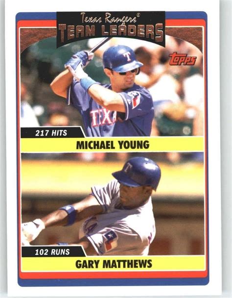 2006 Topps Update 319 Michael Young Gary Matthews Tl Texas Rangers