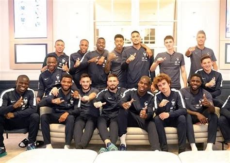 france stars pose with superbowl style rings to mark world cup win daily mail online