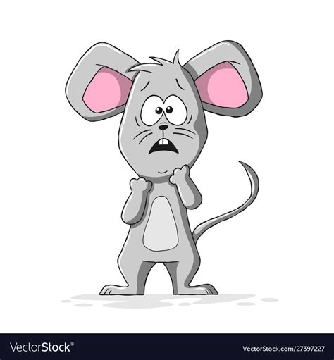 Scared Cartoon Mouse Royalty Free Vector Image