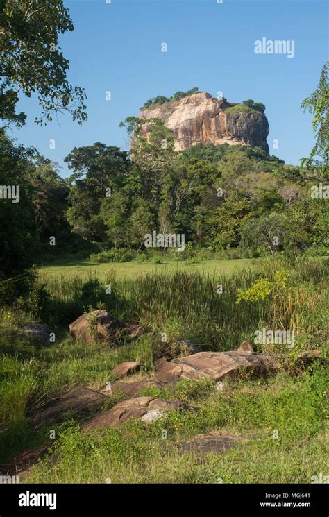 View Of Sigiriya Rock Fortress Central Province Sri Lanka Asia Stock