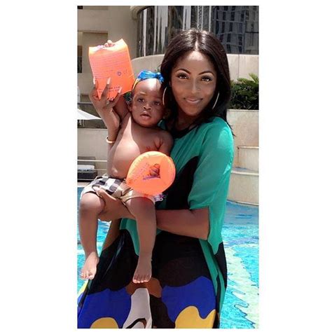 Tiwa Savage And Son Jamil Hit The Pool In Dubai Naijavibe